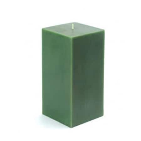 Zest Candle CPZ-145-12 3 x 6 in. Hunter Green Square Pillar Candle, 12PK CPZ-145_12